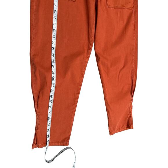 Joie Mirenda Chili Red Orange Cotton Utility Crop Pants Size 10 - Picture 10 of 11